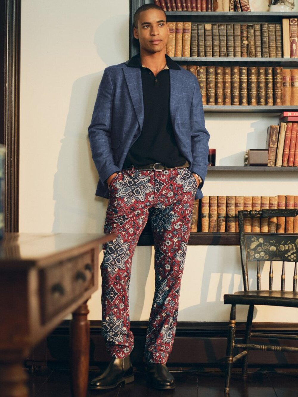 J McLaughlin Madison Fancy Pants in Casbah Patch - Red/Blue NEW